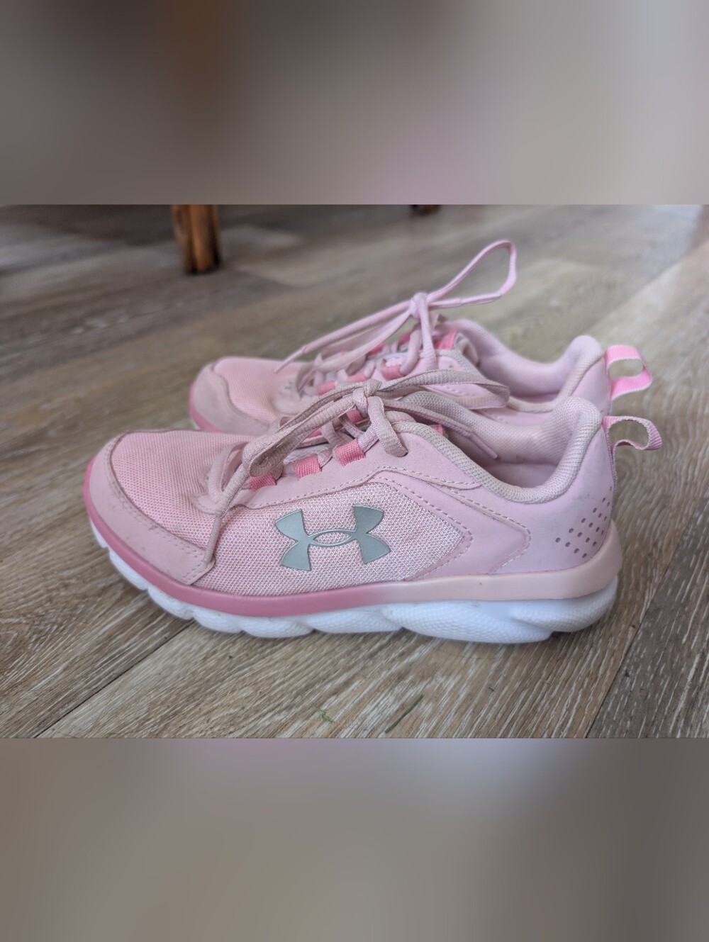 Under Armour Light Pink Girls' Athletic Sneakers with White Sole